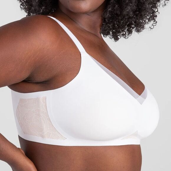 Honeylove CrossOver Lace Bra in Astral White Size Large 38B 38C - Picture 1 of 14